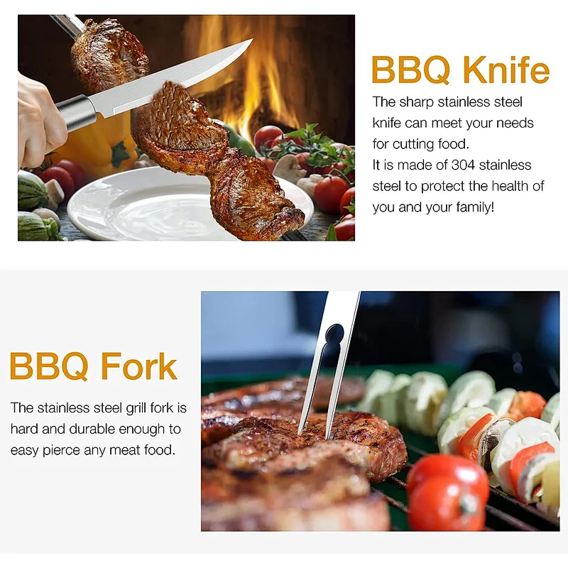 5 PCS Stainless Steel Grill Sets Grill Utensils Set BBQ Grill Accessories