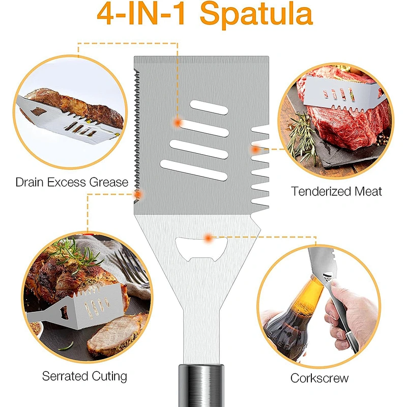 5 PCS Stainless Steel Grill Sets Grill Utensils Set BBQ Grill Accessories